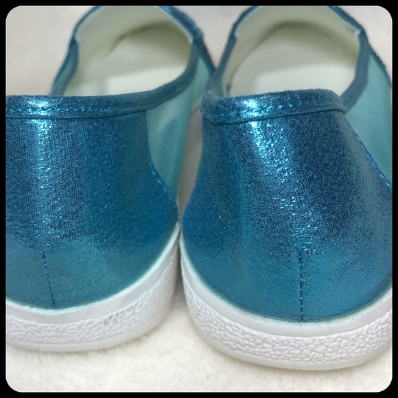 Chic by Lady Couture turquoise glitter  flats - Picture 5 of 8